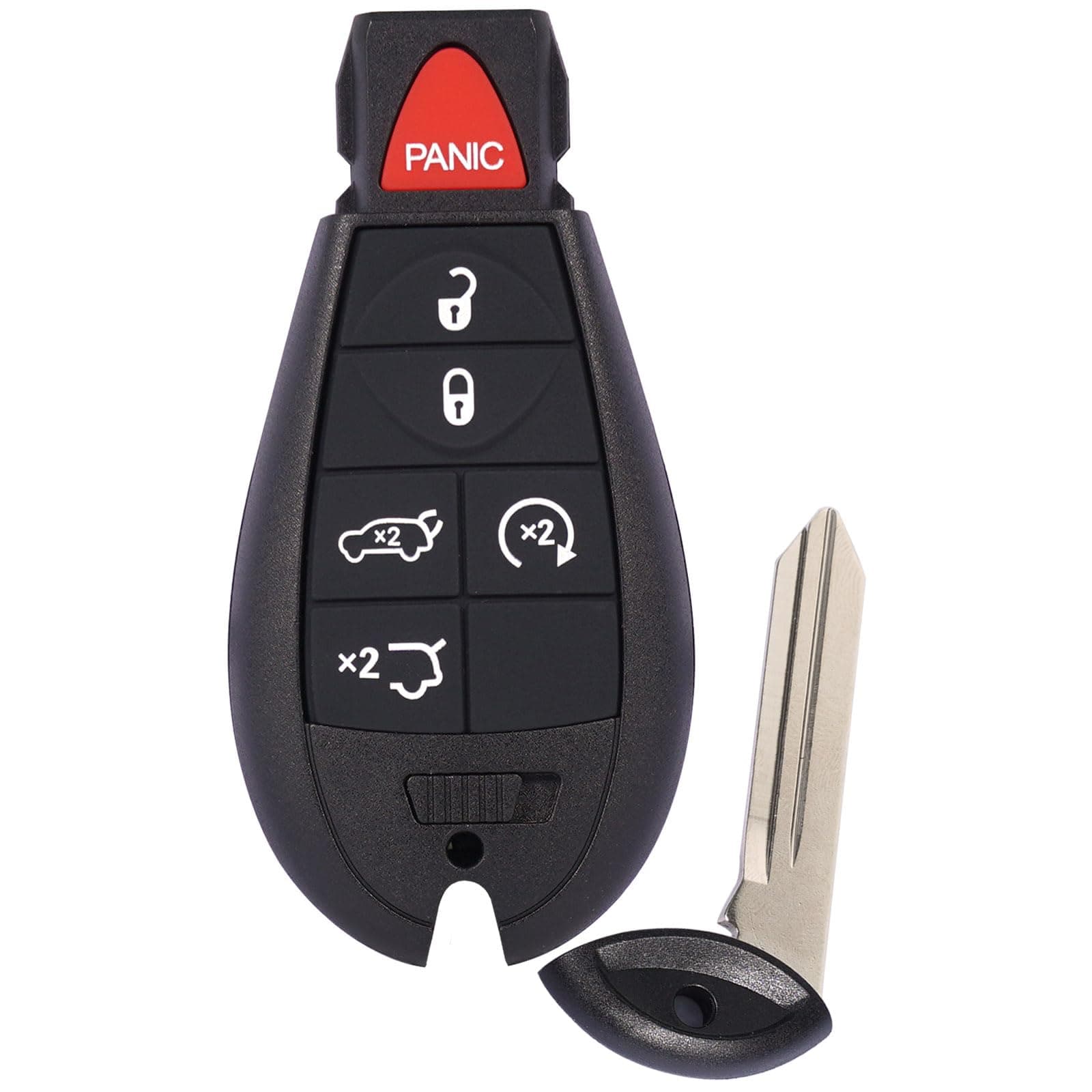 TOP-VIGOR Keyless Entry Remote Key Fob Replacement 433Mhz Compatible with Jeep Commander Grand Cherokee 2008 2009 2010 2011 2012 2013, 5 Button Smart Chip for M3N5WY783X IYZ-C01C