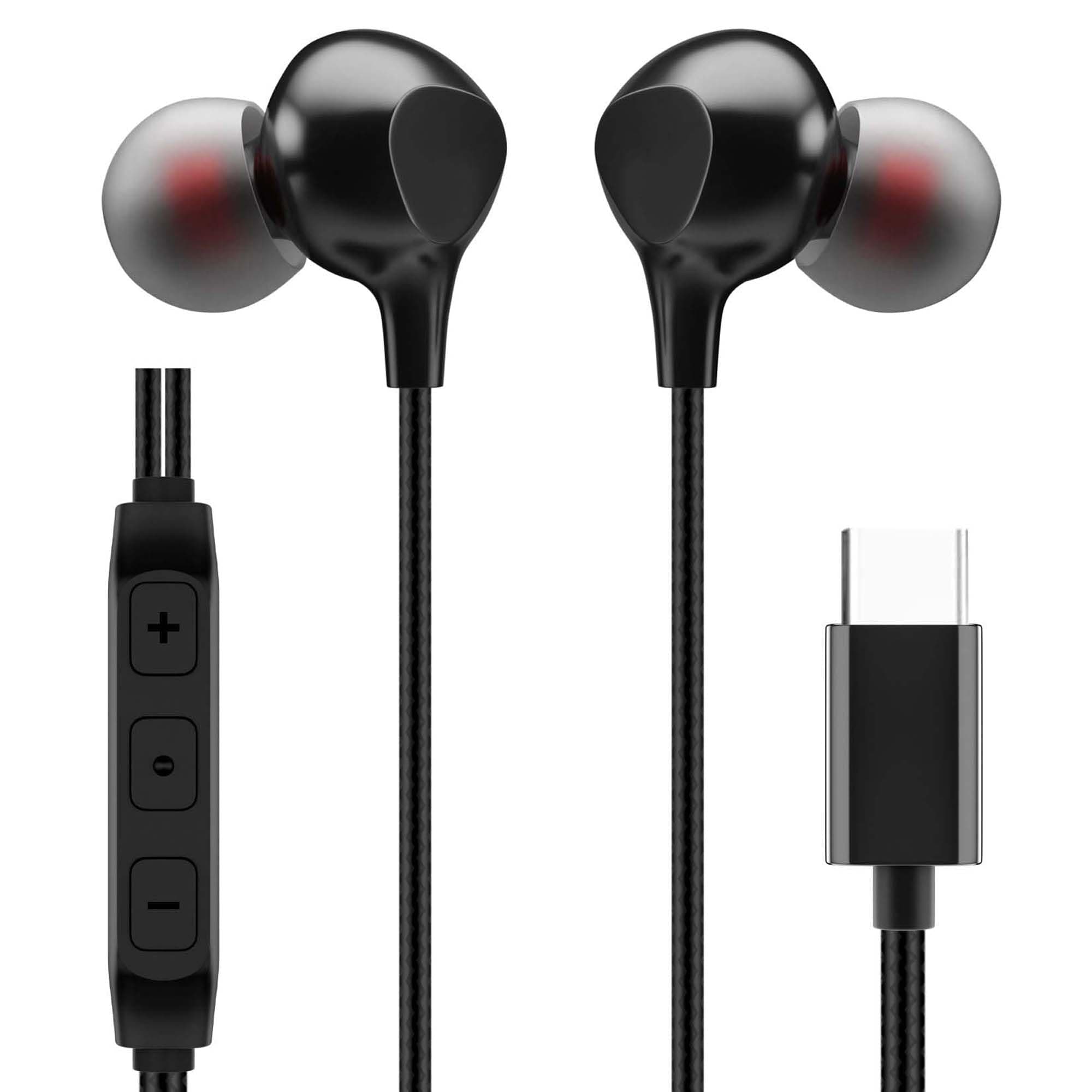 Kratos Type C Earphone with 13 mm Driver, Tangle Free 1.2 Mtr Nylon Braided Wire, in-Line Volume Controller, Ultra Light C Type Earphones Compatible with Oneplus, Samsung, Oppo, Vivo, Redmi