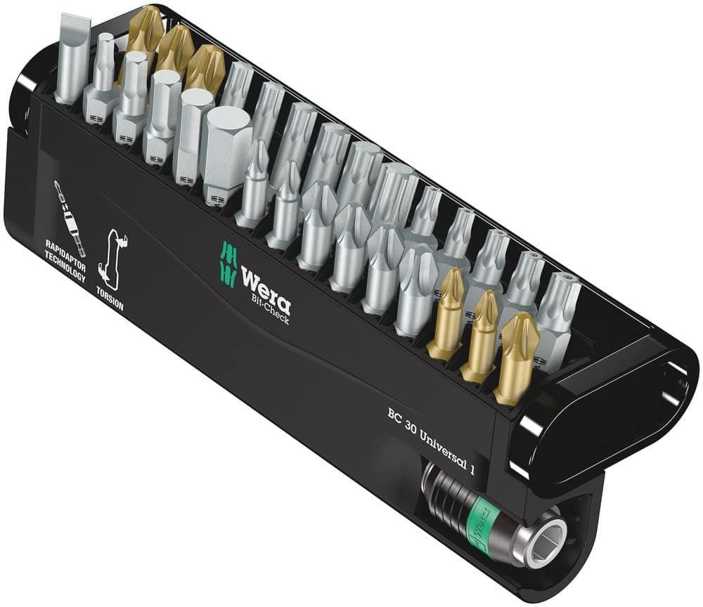 Wera 05056440001" Universal 1" Bit-Check - Silver (30-Piece) Multi
