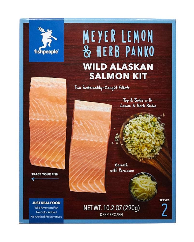 Wild Alaskan Salmon Meal Kit with Meyer Lemon & Herb Panko, 2 Servings, 0.64 lb (Frozen)