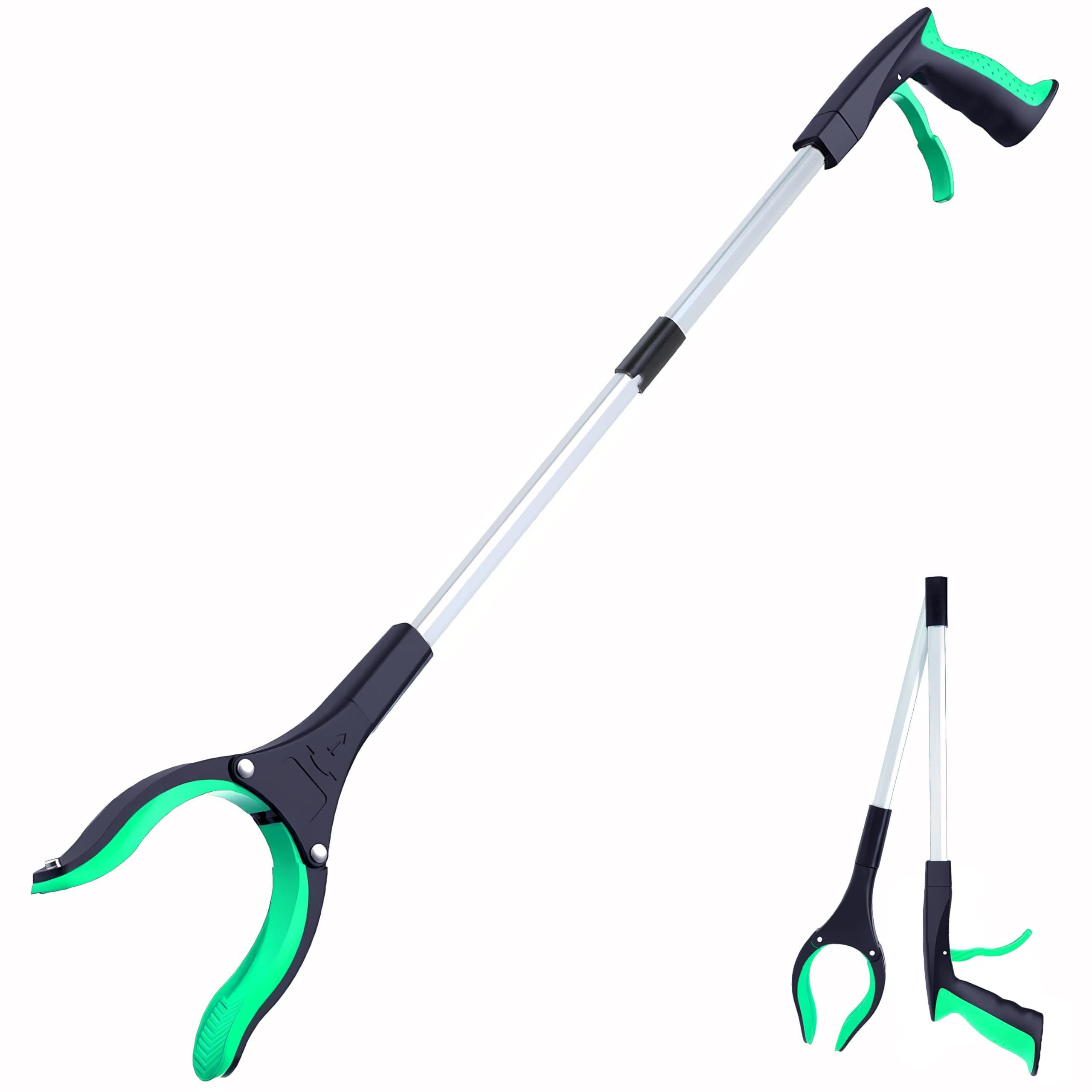 Grabber Reacher Tool - 32” Extra Long Foldable Gripper and Reaching Tool - Heavy Duty Pick Up Stick Grabbers for Seniors, Trash, Surgery Recovery Must Haves Gifts (Green)