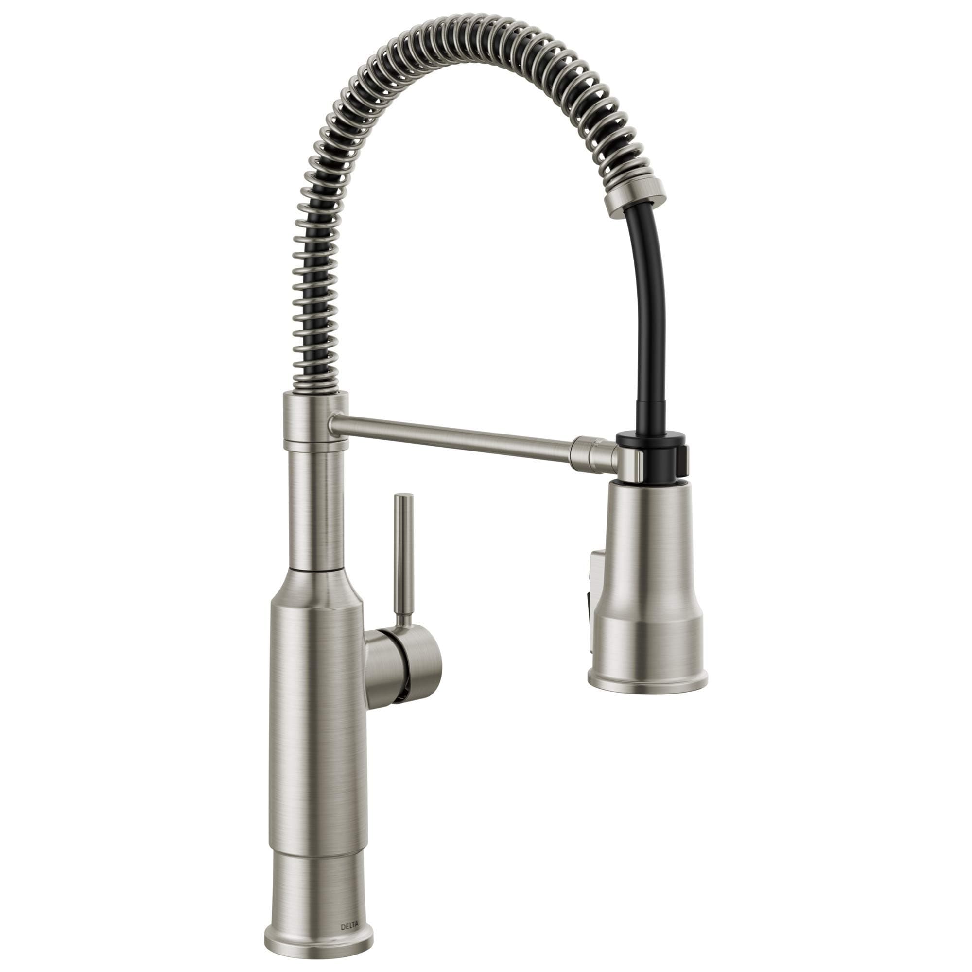 Delta Theodora Pro Style Commercial Kitchen Faucet with Pull Down Sprayer, Brushed Nickel Single Hole Kitchen Sink Faucet, Single Handle, Spotshield Stainless 18804Z-SP-DST