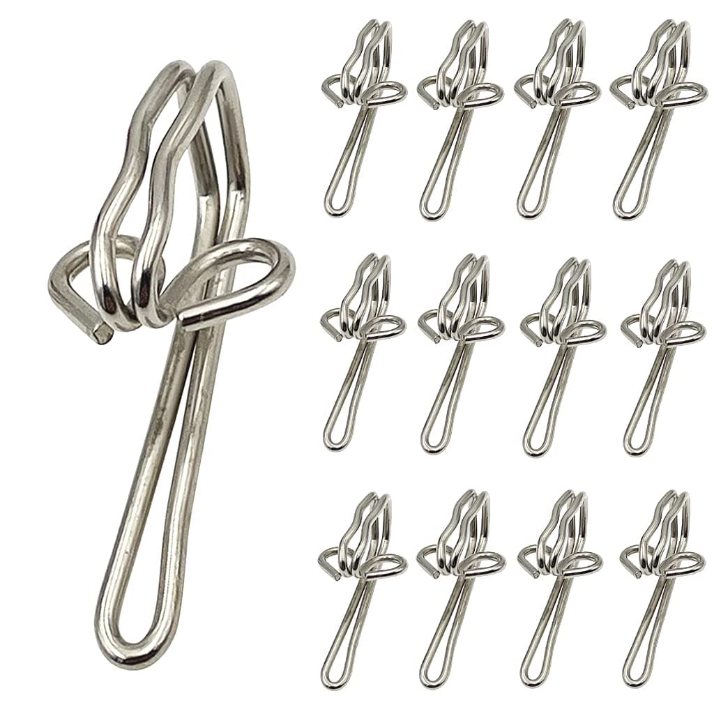 Sukmax Heavy Duty Curtain Hooks,100 PCS Metal Curtain Header Tape Drapery Hooks for Pencil Pleats Curtains,Window Curtain