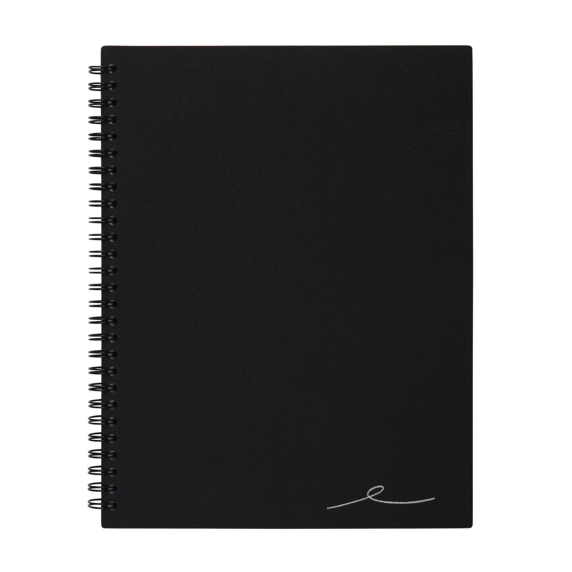 Office Depot Wirebound Notebook, 7 1/4in x 9 1/2in, 1 Subject, Narrow Ruled, 160 Pages (80 Sheets), Black, ODUS1402-026