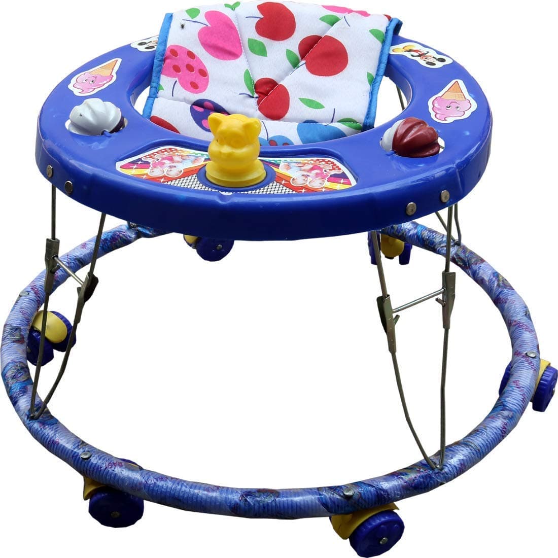 NewAge Round Base Single Horn Design May Vary without Music Baby Walker (Pink, 9 Months to 1.5 Years)