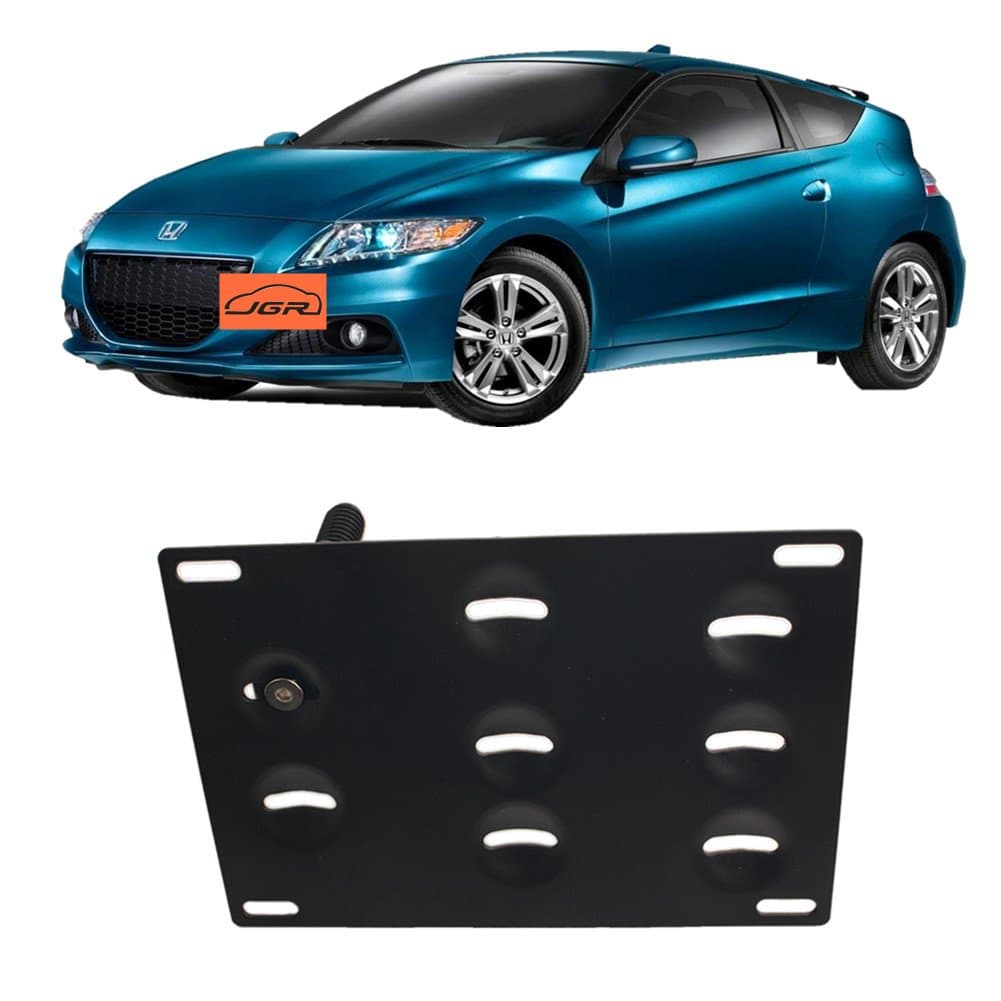 JGR No Drill Tow Eye Front Bumper Tow Hook License Plate Mount Bracket Holder Adapter Relocation Kit for Honda CR-Z 2011 2012 2013 2014 2015