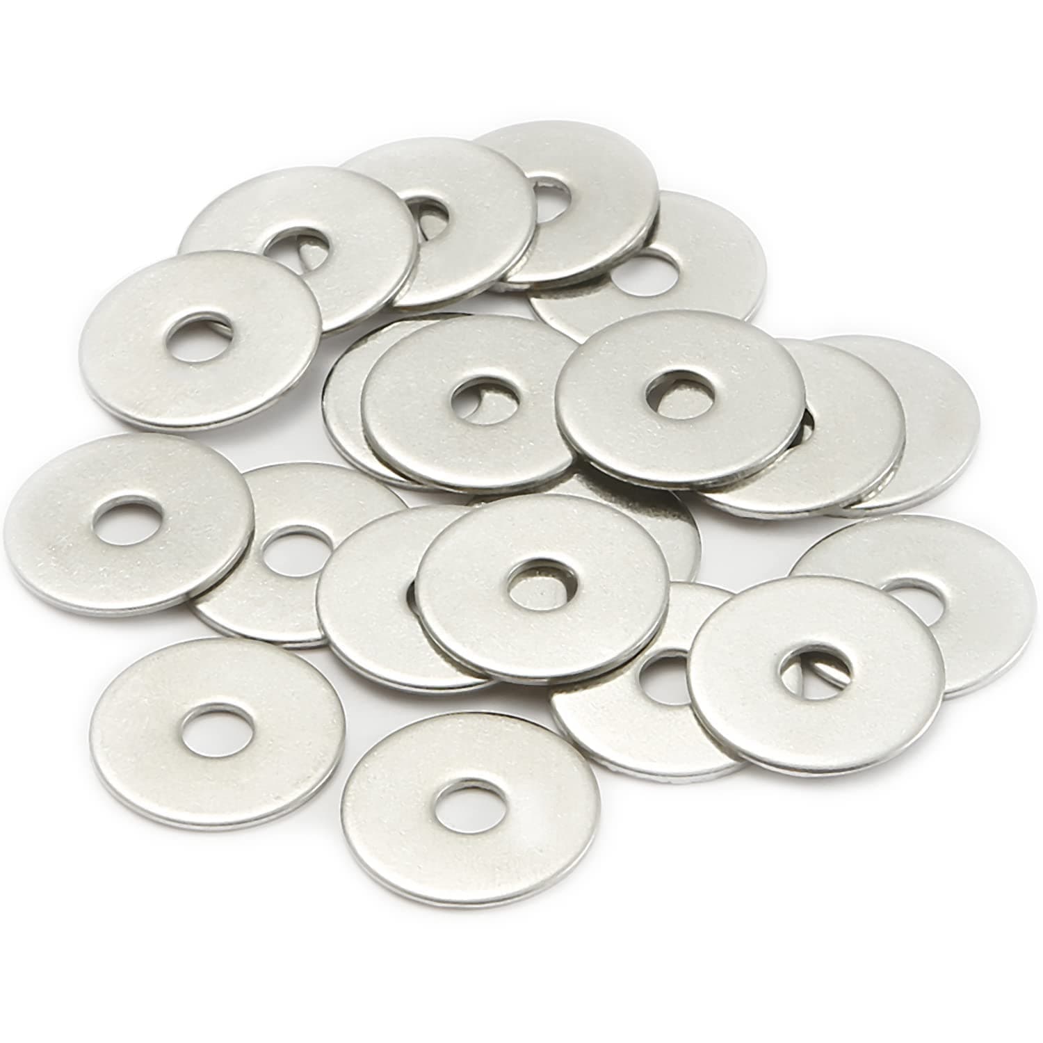 20pcs M6 Washers, M6 x 25mm Metal Flat Penny Washers Thickness 1.5mm- 304 Stainless Steel Washers, Large OD Plain Wide Metal Washers, Round Flat Spacer Repair Washer for Screws Bolts