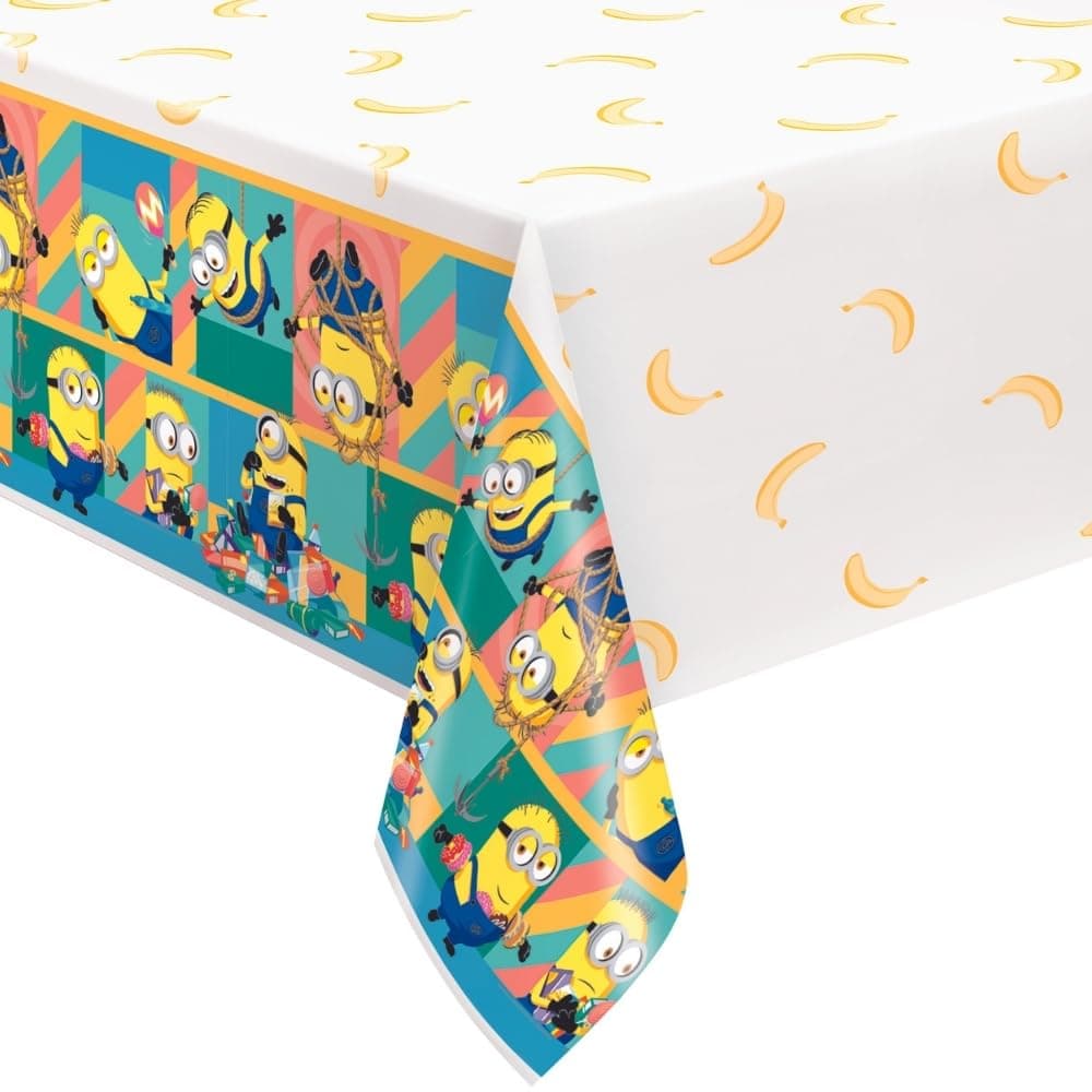 Despicable Me Rectangular Plastic Tablecover - (54" x 84") 1 Piece - Perfect for Birthdays and Minion-Themed Celebrations