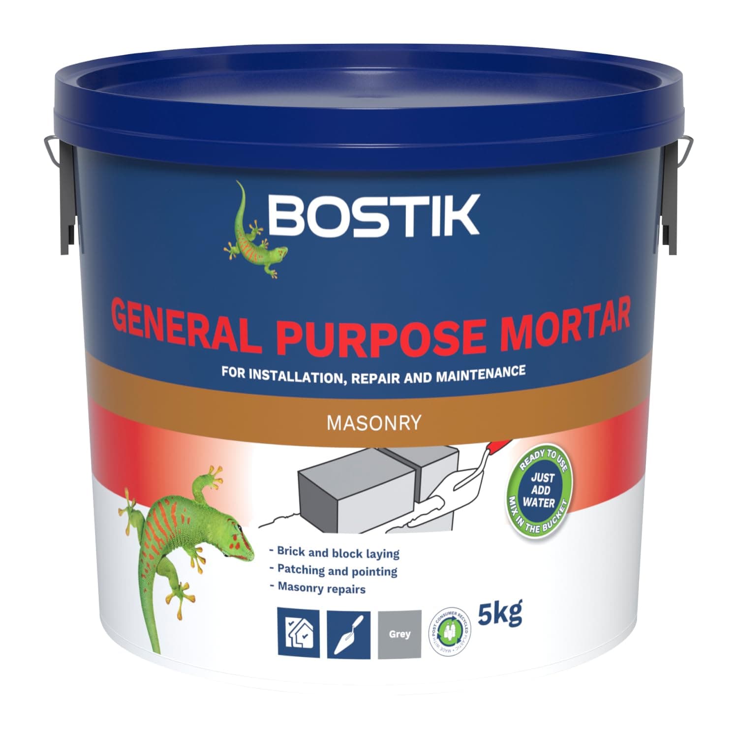 Cementone General Purpose Mortar 5kg - Ready Mixed Mortar, Just Add Water - for Interior & Exterior Repairs