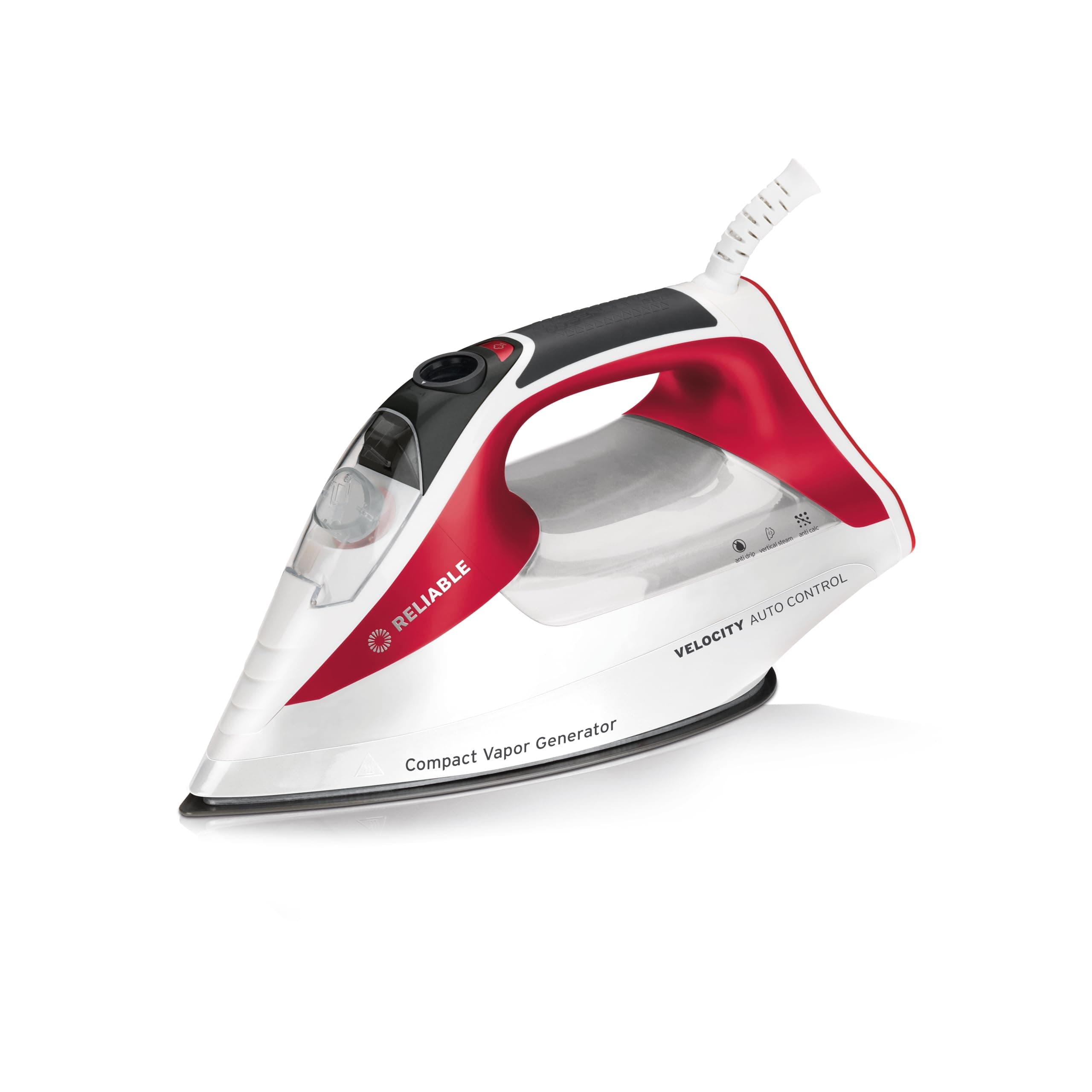 Reliable Velocity 270IR Steam Iron - Auto Control Compact Vapor Generator with Sensor Technology, Patented Technology for Continuous Steam, Zero Leaks, Perfect Temperature, 8 Programmable Setting