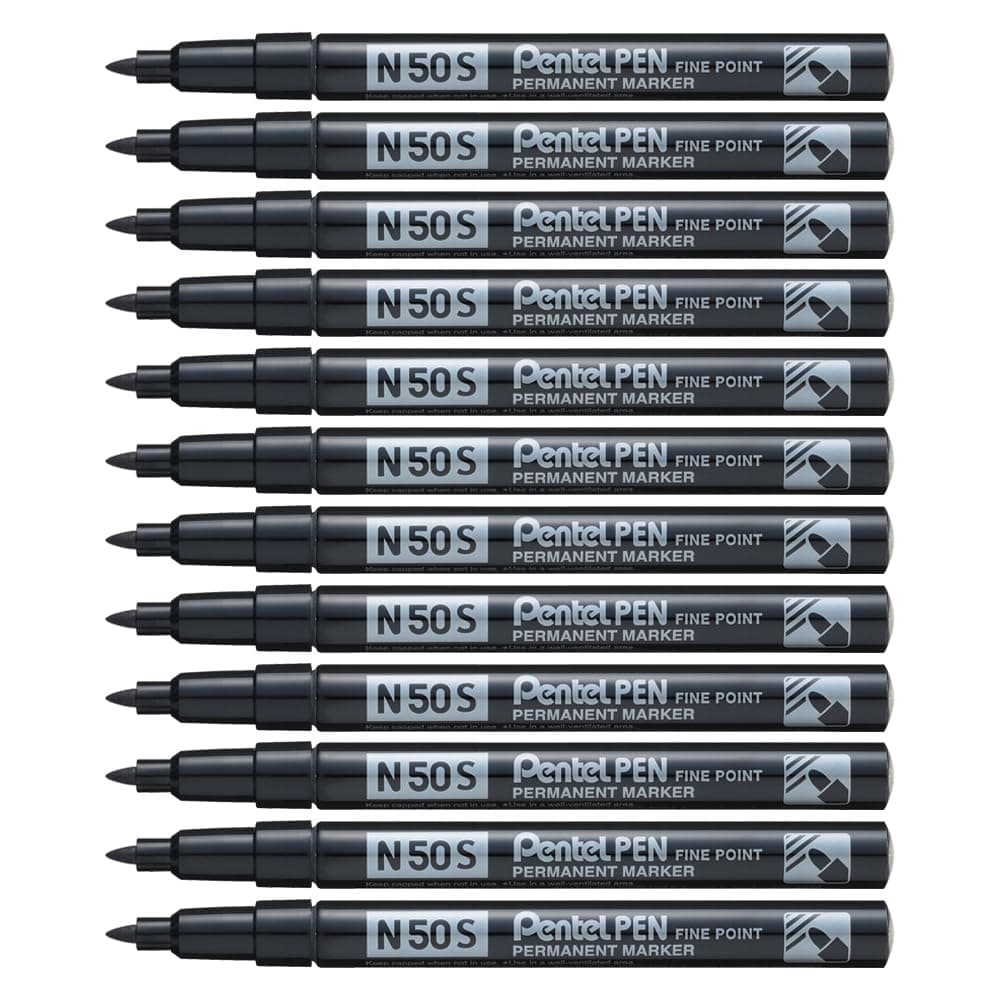 N50S Bullet Tip Permanent Marker - Black (Pack of 12)