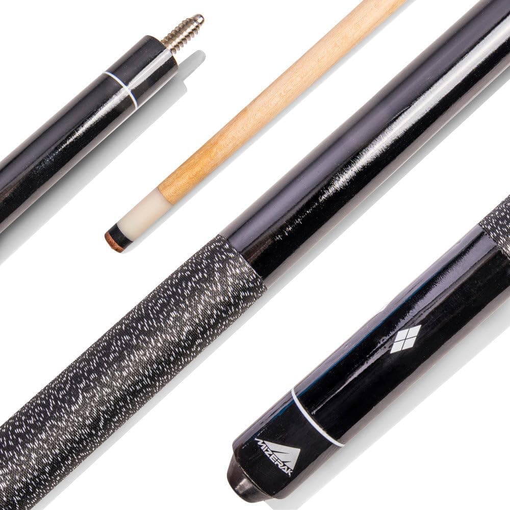 Hardwood Two-Piece 57" Cue & Case Billiards Combo Includes Cue Tips, Ferrules, Tip Scuffers, and Billiard Chalk