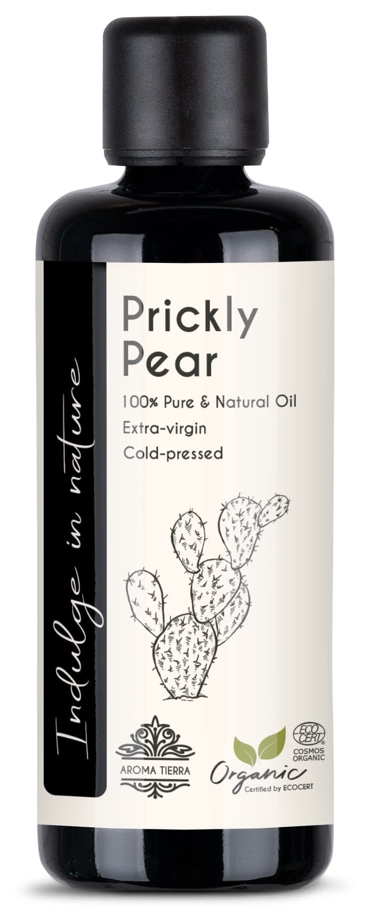 Aroma Tierra Organic Prickly Pear Oil - 100% Pure Cold Pressed - For Face, Hair, Skin - Miracle Beauty Oil, Vitamin E Rich, Anti-ageing - 100ml