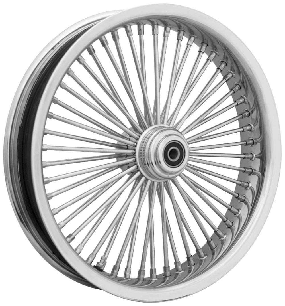 Ride Wright Wheels Inc Exotica Chrome 50 Spoke 21x3.5 Front Wheel (Dual Disc), Color: Chrome, Position: Front, Rim Size: 21 04235-45-1"-EX-T