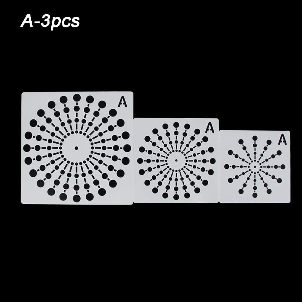 learol 3pcs/set Paper Card Album Craft Decorative Embossing DIY Mandala Auxiliary Layering Stencils Scrapbooking Painting template
