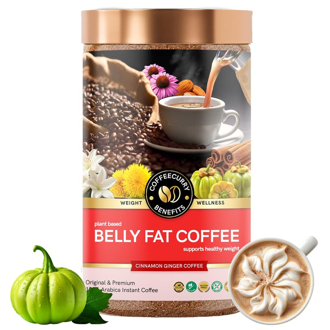- Coffeecurry Belly Fat Coffee Tin Can (65 Grams) - Helps to Reduce Belly - Instant Coffee with Garcinia Cambogia and Ginseng | Arabica Roasted Premium Coffee