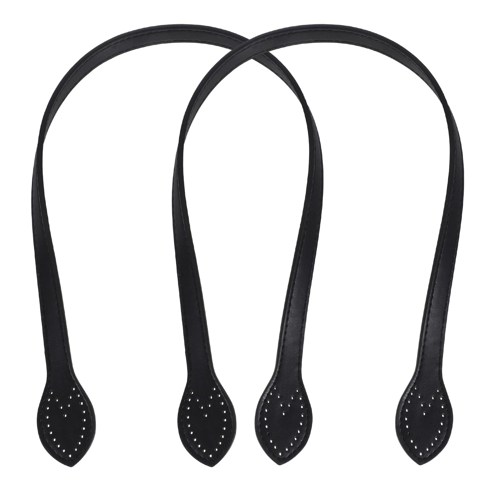 SUPVOX 2pcs 24 Leather Purses Straps Leather Bag Handles Replacement Purse Straps Handbag Bag Wallet Straps (Black)