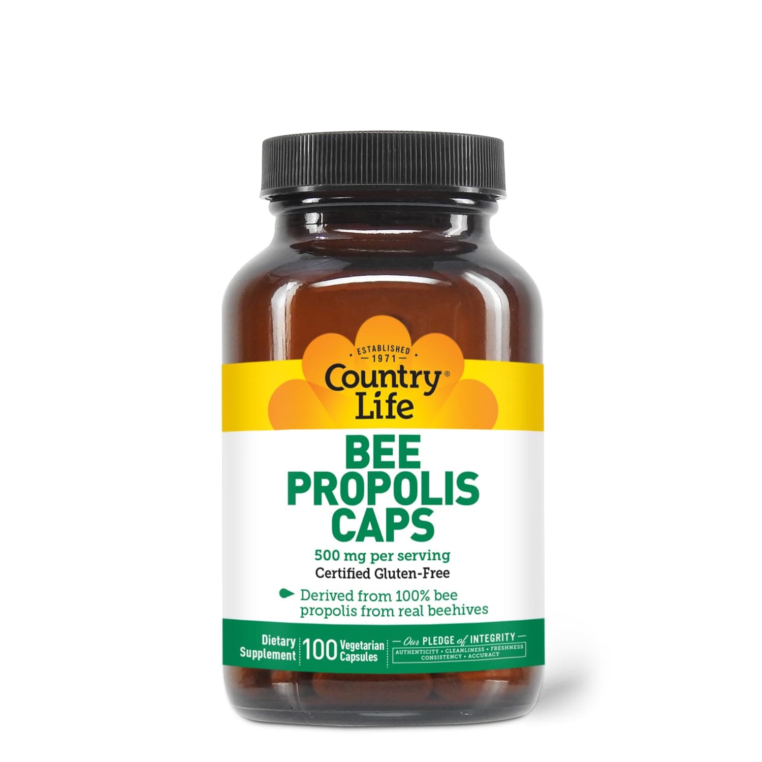 - Country Life - Pure Bee Propolis Caps, 500 mg - 100 Vegetarian Capsules