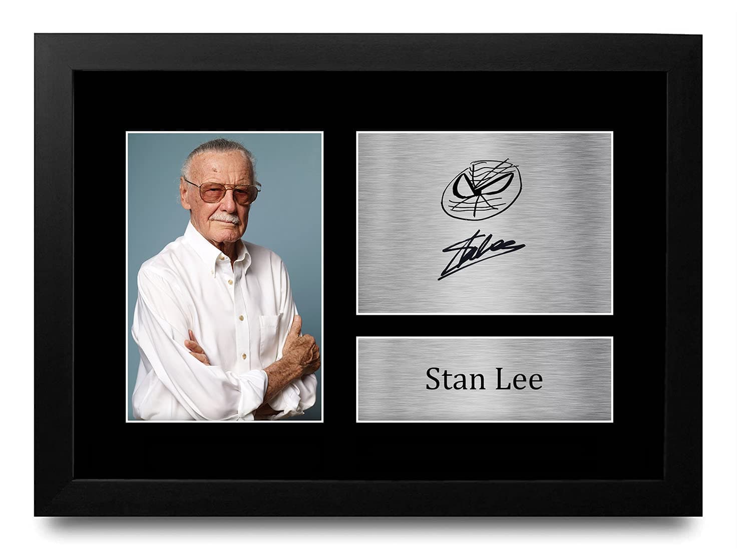 – HWC Trading A4 FR Stan Lee Marvel Marvel Gifts Printed Signed Autograph Picture for TV Show Fans - A4 Framed