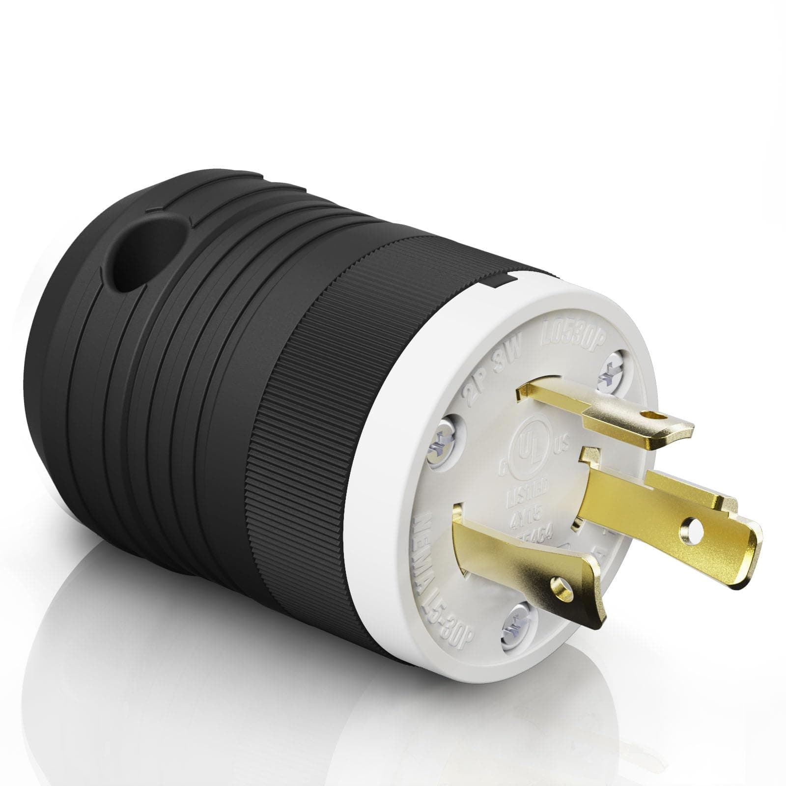 AIDA NEMA L5-30P Locking Plug, 30 Amp, 125 Volt, 2-Pole 3-Wire, Industrial-Strength Grounding Heavy Duty Twist Lock Adapter