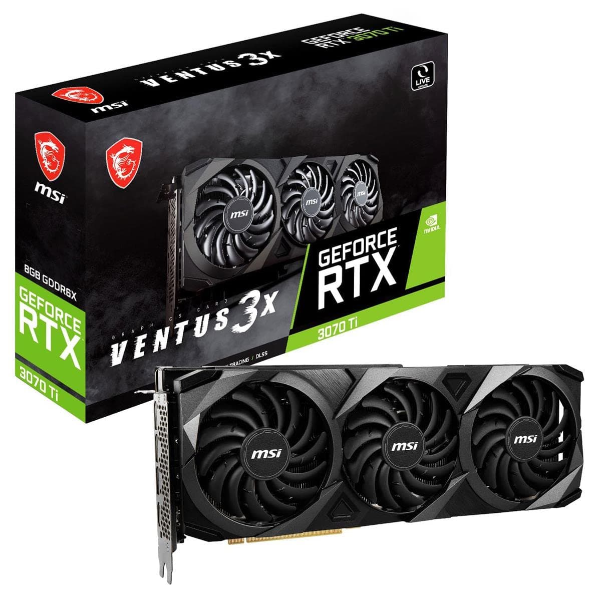MSI Gaming GeForce RTX 3070 Ti 8GB GDRR6X 256-Bit HDMI/DP Nvlink Tri-Frozr 2 Ampere Architecture OC Graphics Card (RTX 3070 Ti Ventus 3X 8G OC)