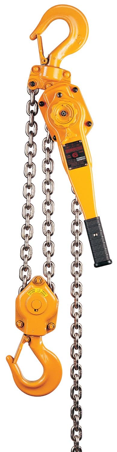 - Harrington LB Lever Hoist, Hook Mount, 3/4 Ton Capacity, 10' Lift, 11" Headroom, 9.6" Lever Length, 0.9" Hook Opening