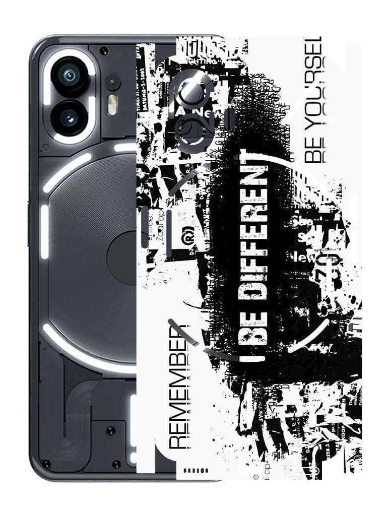 AtOdds - Full Body Back Screen Guard Protector Film - Lamination Wrap Skin Sticker for Nothing Phone 2 (5G) | Scratchproof Matte Finish (Design - Be Different)