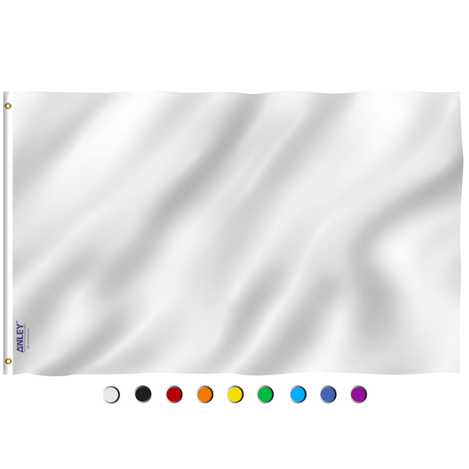 Fly Breeze 3x5 Foot (90 X 150cm) Solid White Flag - Vivid Color and UV Fade Resistant - Canvas Header and Double Stitched - Plain White Flags Polyester with Brass Grommets 3 X 5 Ft