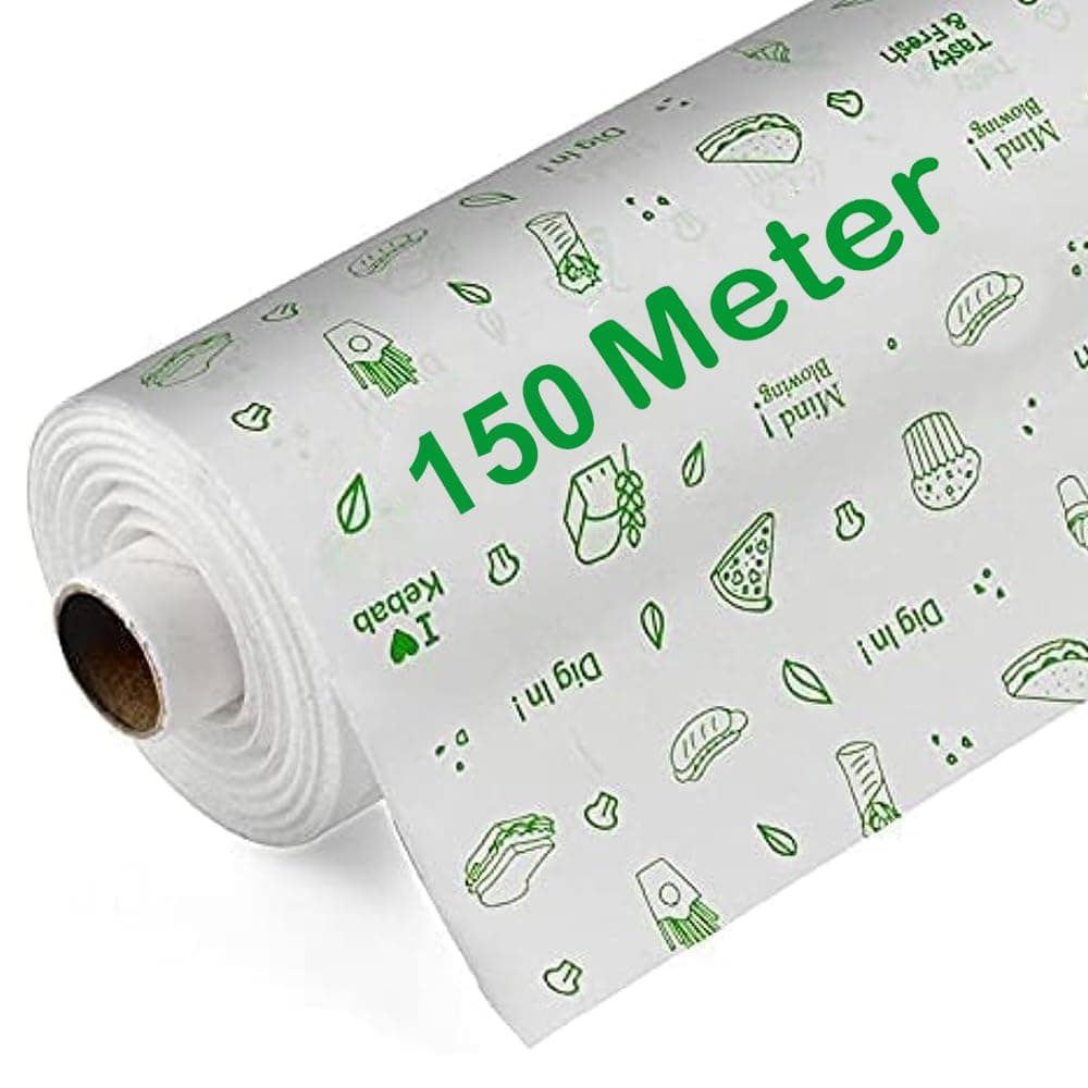 JASMINE & GLORY 150 Meter Butter Paper Roll for Baking – Non-Stick, Food Grade Parchment Paper | Microwave & Oven Safe | Ideal for Cake, Snack Preparation & Wrapping