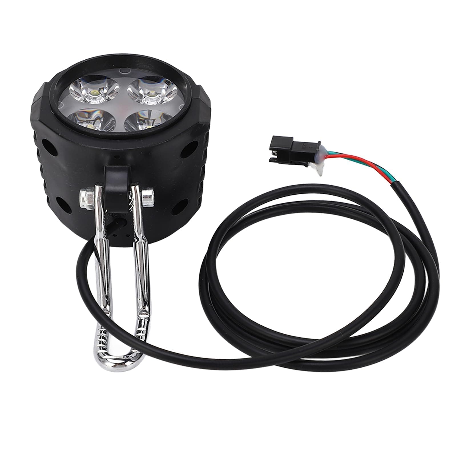 Electric Scooter Headlight, 2-in-1 Ebike Front Light with Horn,10 Inch Universal 12 to 72V, Easy to Install and Remove, Bicycle Headlight for Cycling Accessories