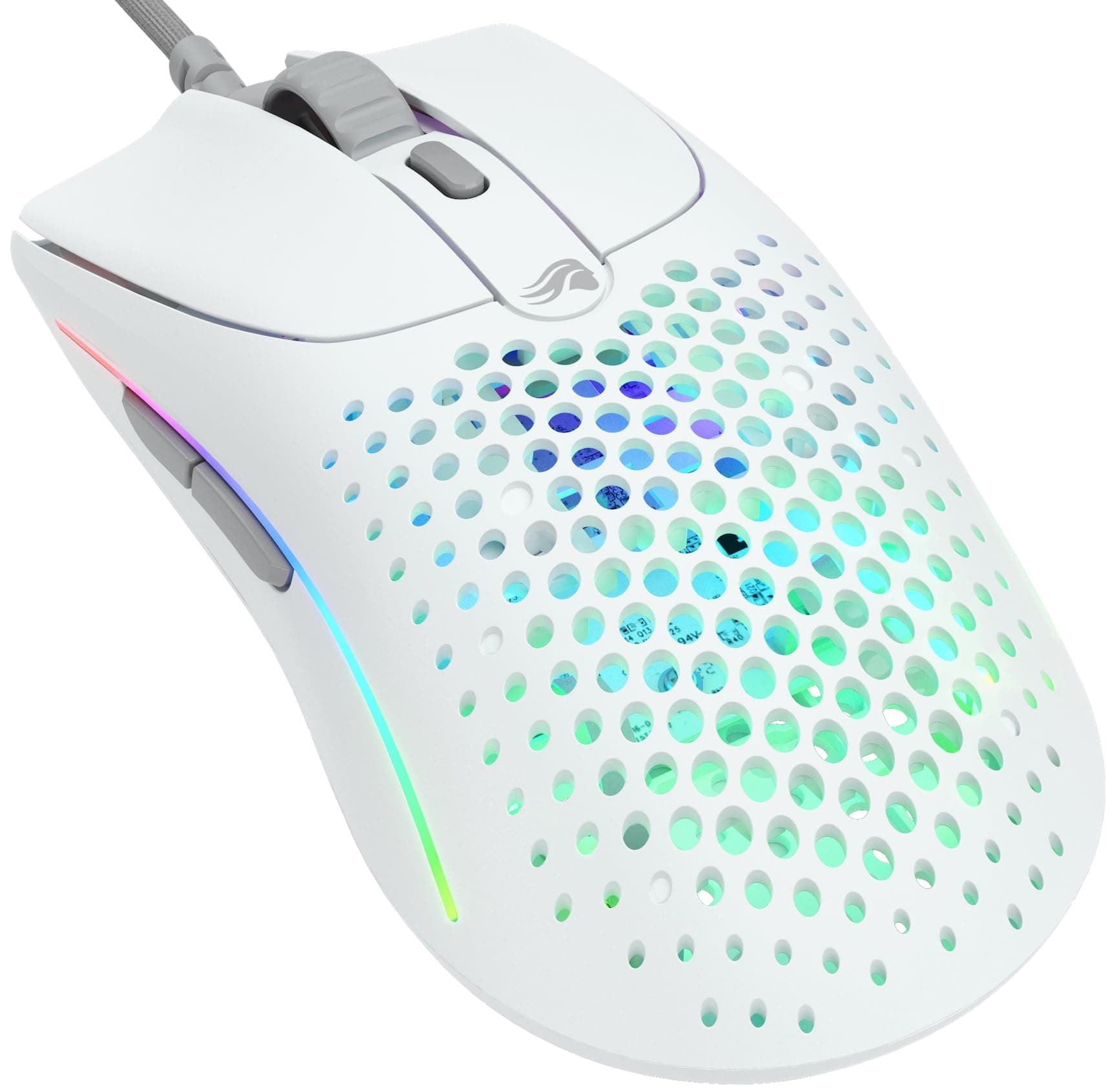 Gaming Model O 2 Wired Gaming Mouse - 59g Ultralight, FPS, 26,000 DPI, Motion Sync, 80M Click Rated Switches, 6 Programmable Buttons, Ambidextrous, RGB, PTFE Feet - White