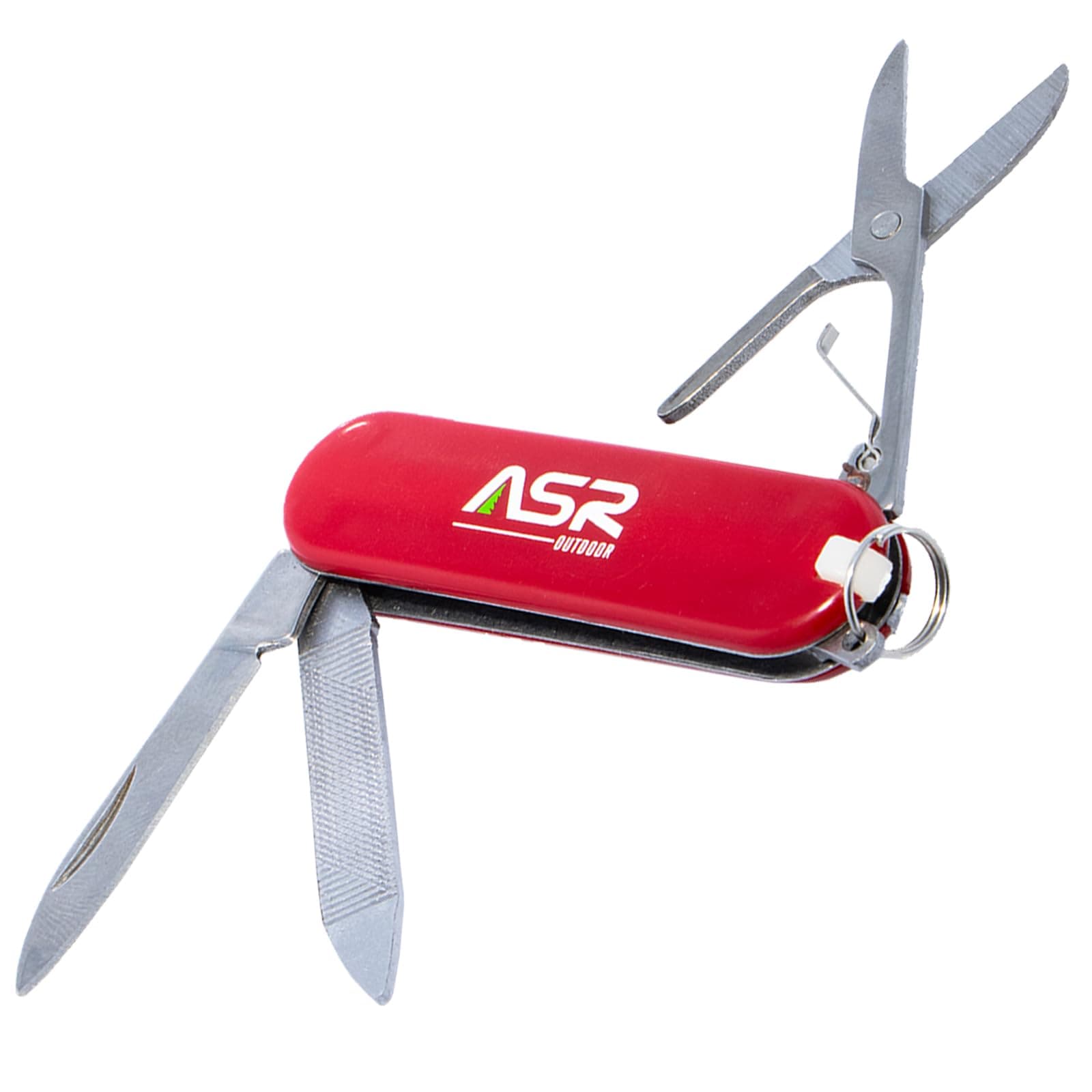 ASR Outdoor Mini EDC Small Pocket Knife Multi Tool - LOGO (Red)