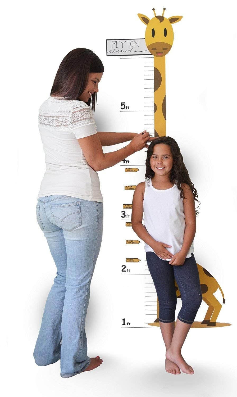 Growth Chart Wall Decal - Giraffe Growth Chart - Growth Chart for Kids - Giraffe Height Chart Vinyl Decal - Kids Room Wall Decor - Kids Growth Chart Wall - Kid Height Wall Chart