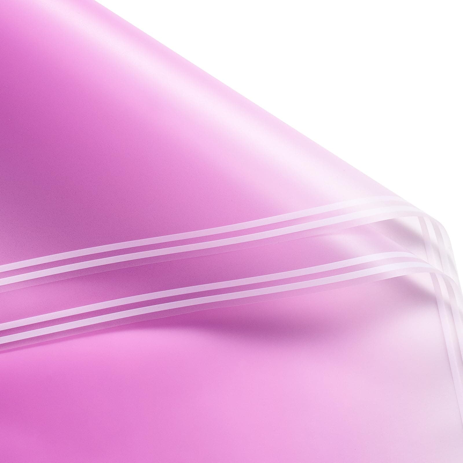 RUSPEPA 20 Sheets Flower Wrapping Paper - Pink Gradient Color Plastic Packaging - Waterproof Floral Bouquet Wrapping Paper - Florist Supplies Packaging for Birthday, Wedding, DIY Crafts