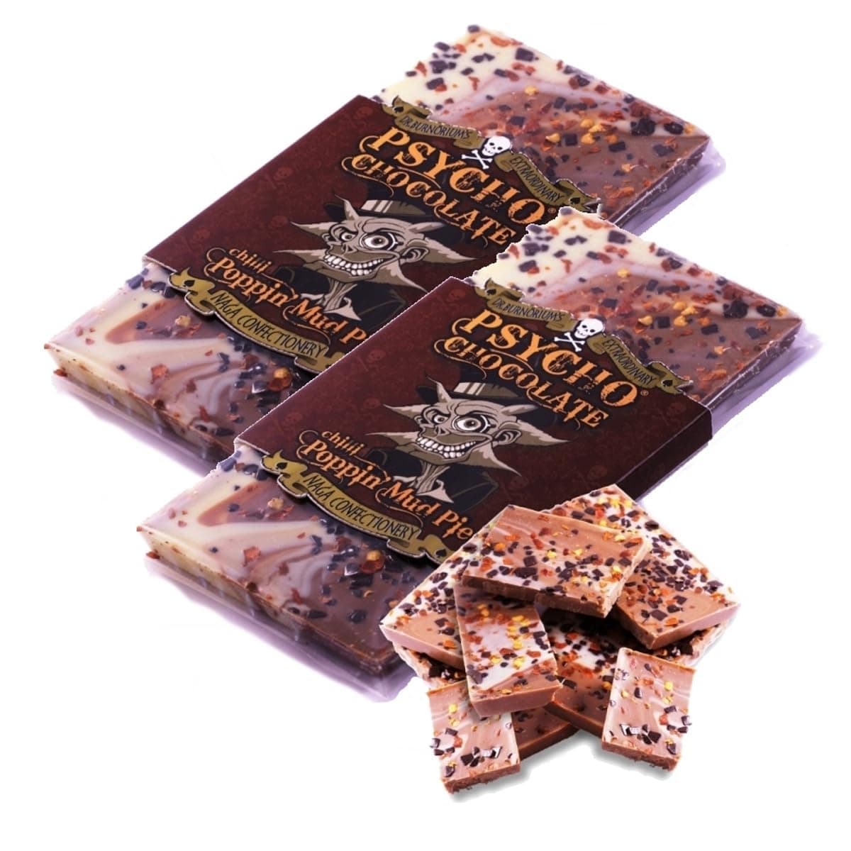 Psycho Chocolate - Chilli Poppin' Mud Pie with Naga Jolokia (Ghost Pepper) 100g