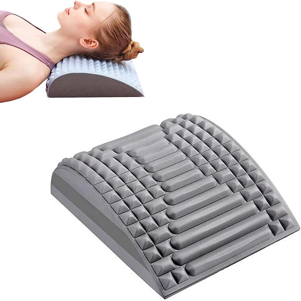 Refresh - Neck & Back Stretcher, Acemend Back Neck Cracker for Lower Back Pain Relief, Neck and Back Stretcher, Multi-Level Adjustable Spine Board for Herniated Disc, Lumbar Soothing Device (Gray)