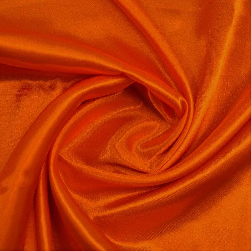 New Creations Fabric & Foam Inc, 60" Wide 100% Polyester L'Amour Satin Fabric (Burnt Orange 447, 1 Yard)