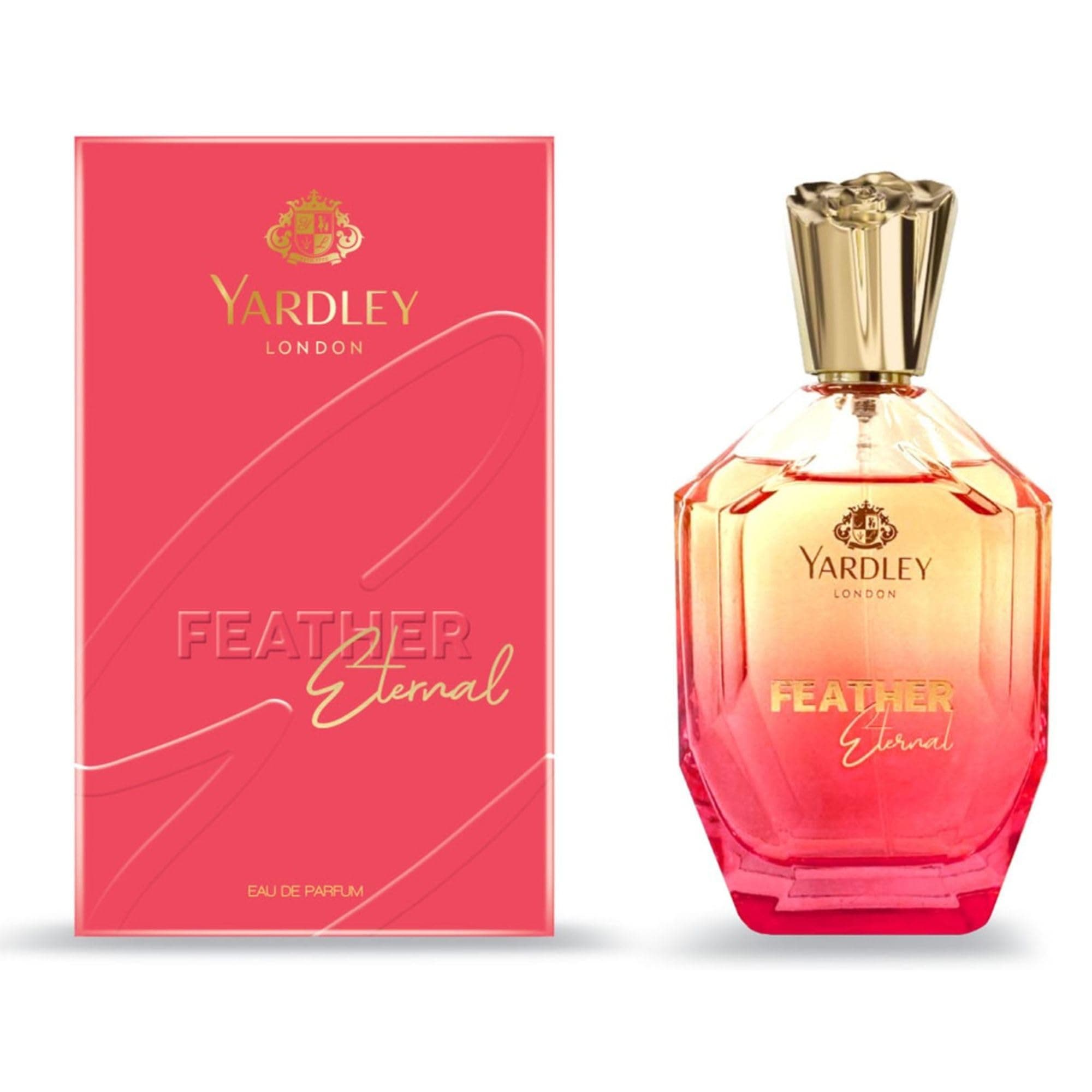 Yardley Feather Eternal Eau De Parfum - 100ml | Notes Of Rose Leaves, Red Berries, Magnolia, & Jasmine | For Delicate Women