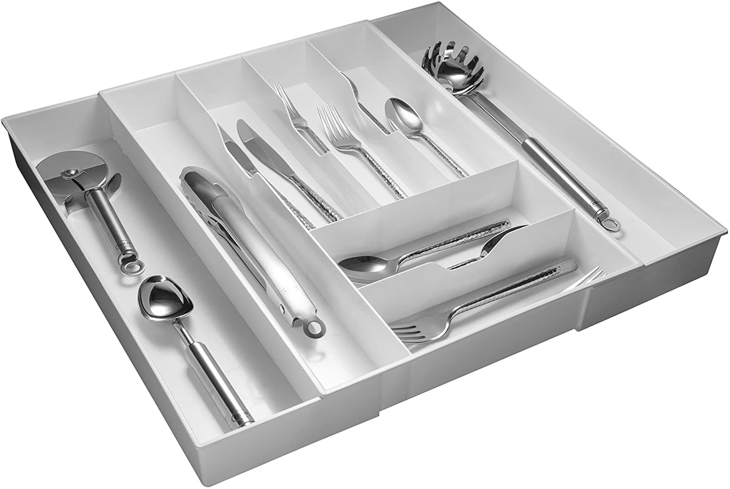 Dial Industries Expandable Silverware, Utensil and Cutlery Kitchen Drawer Organizer Tray, Extra Wide