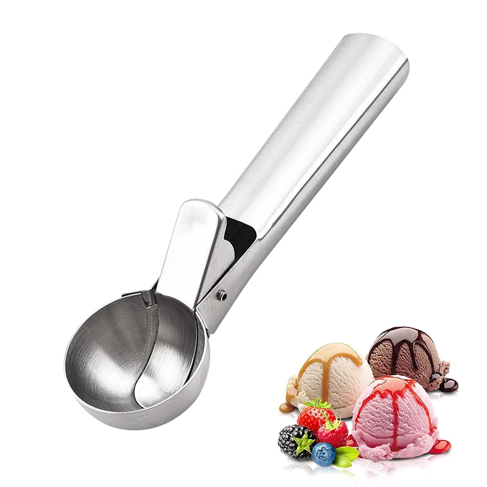 Ice Cream Scoop, Icecream Scoop with Trigger Release, Easy Clean, for Gelato, Cookie Dough, Mashed Potatoes and Muffins