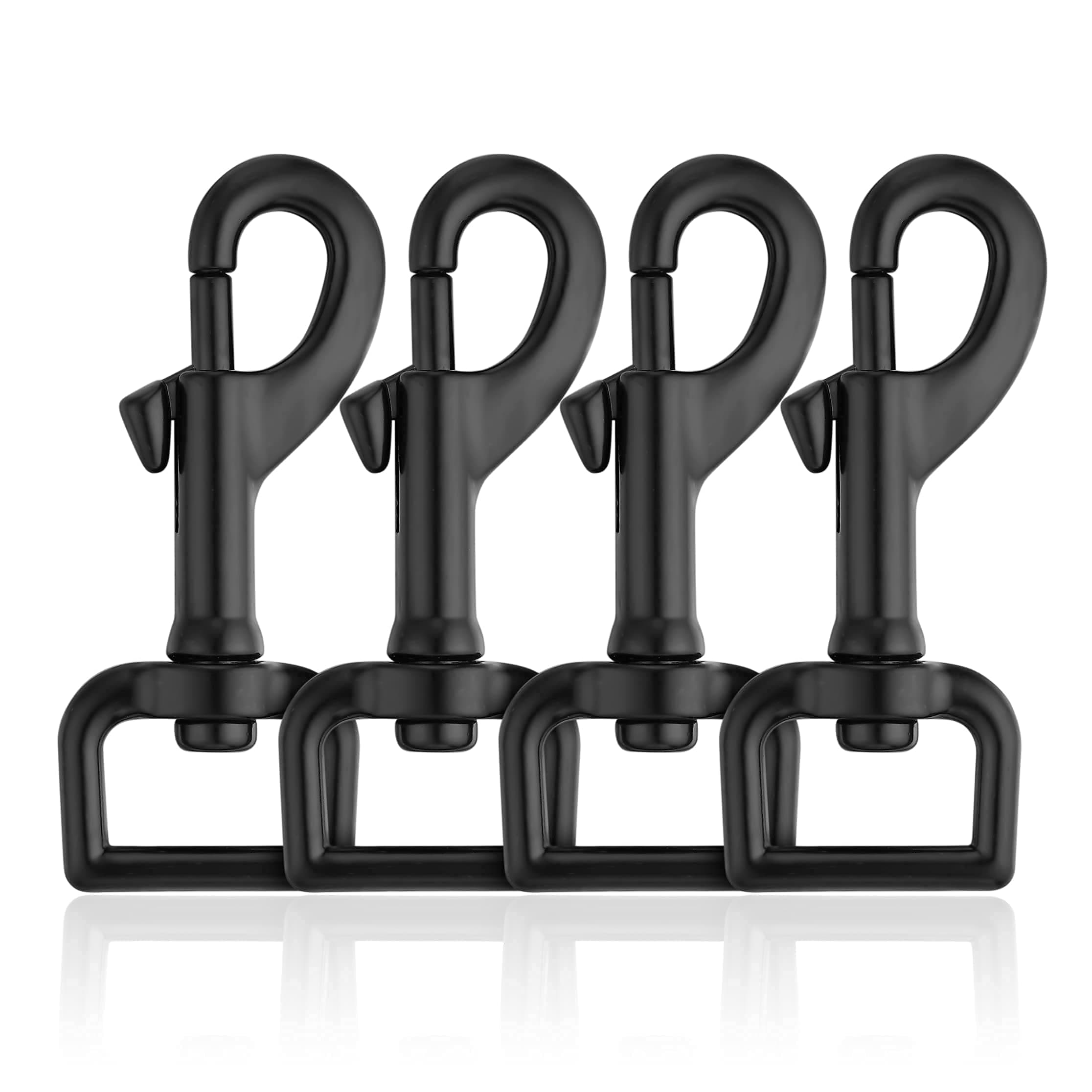 Buclefly Swivel Eye Bolt Snap Hooks Black Heavy Duty Dog Leash Clips Dog Leash Clasp Dog Leash Snaps Hooks Trigger Clip Trigger Snaps 3/4 in 4pcs