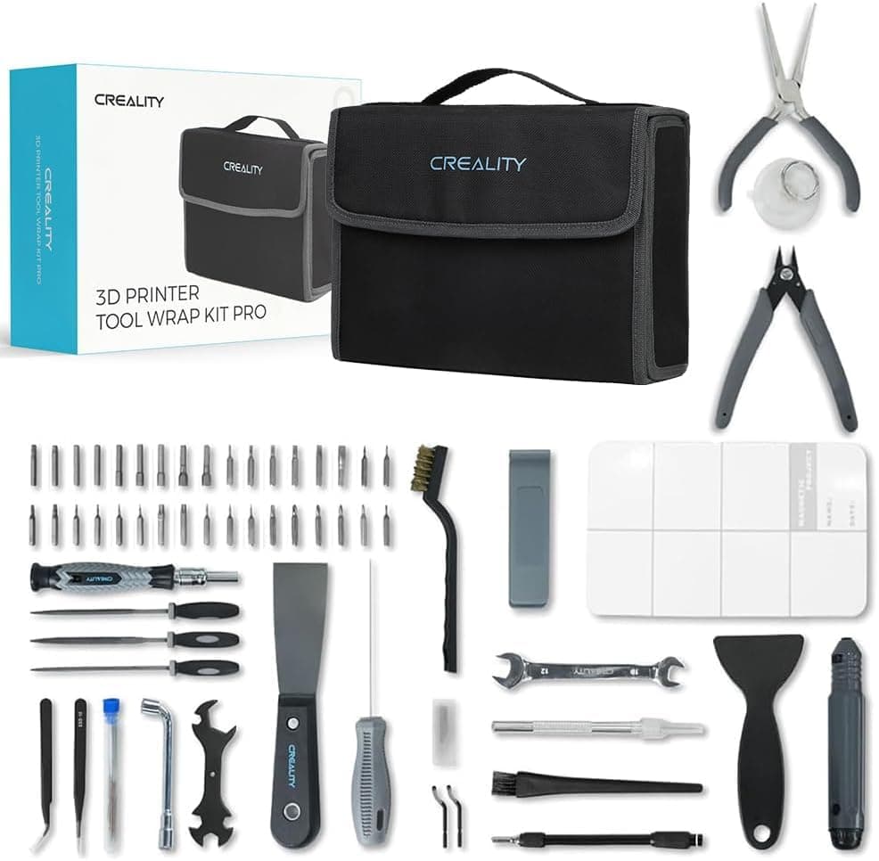 Creality 3D Printer Tool Kit Pro 74PCS, Model Post-Processing Tool, Nozzle Cleaning Set, Finishing, Deburring, Removing Tools including Cleaning Needles, Tweezers, Knifies, Suitable for All 3D Printer