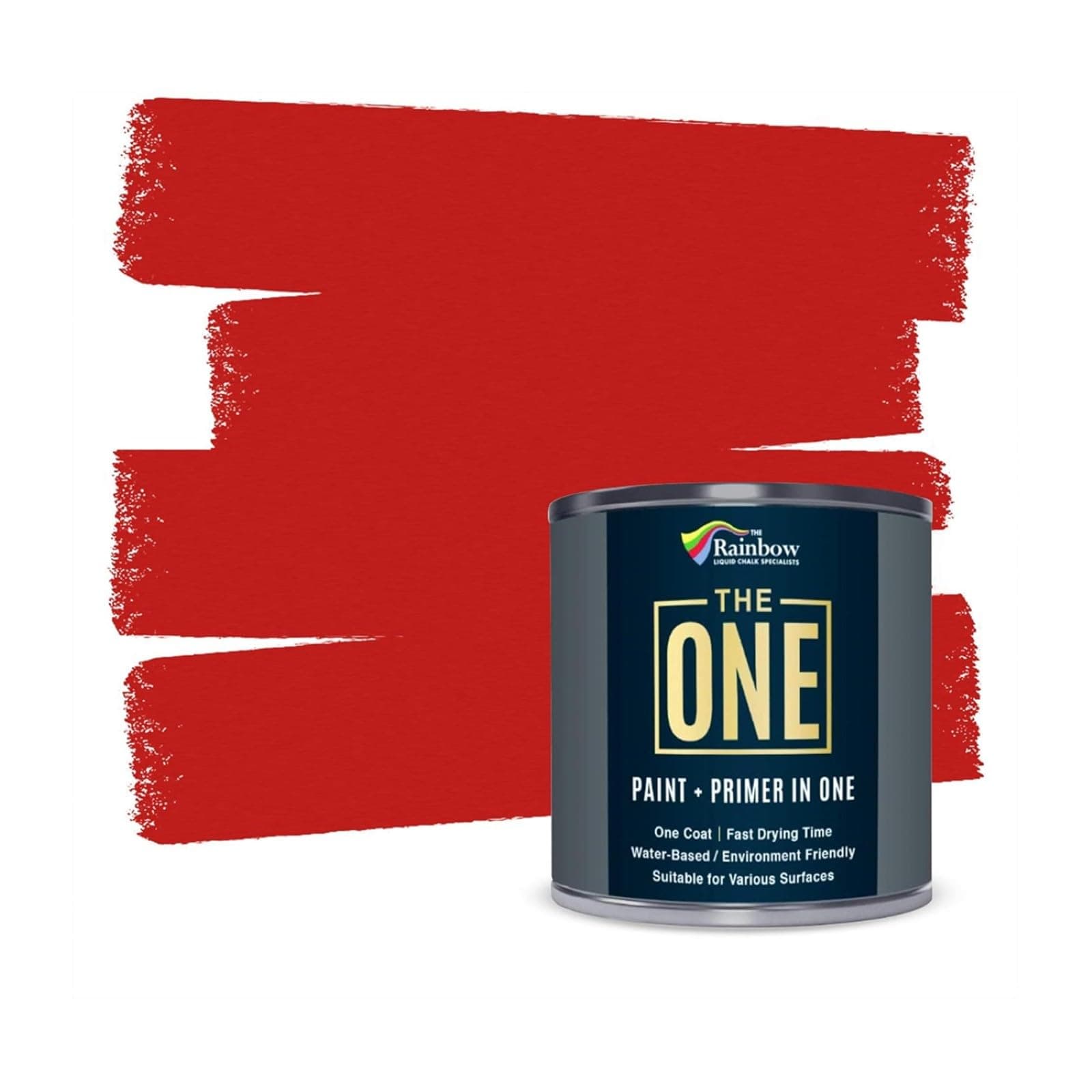THE ONE All-In-One Paint & Primer - Red Matt, 250 ml | Multi-Surface 1 Coat Formula | Easy Indoor & Outdoor Decorating for Home & Garden Walls, Floors & Furniture | Durable, Water-Based & Low VOC
