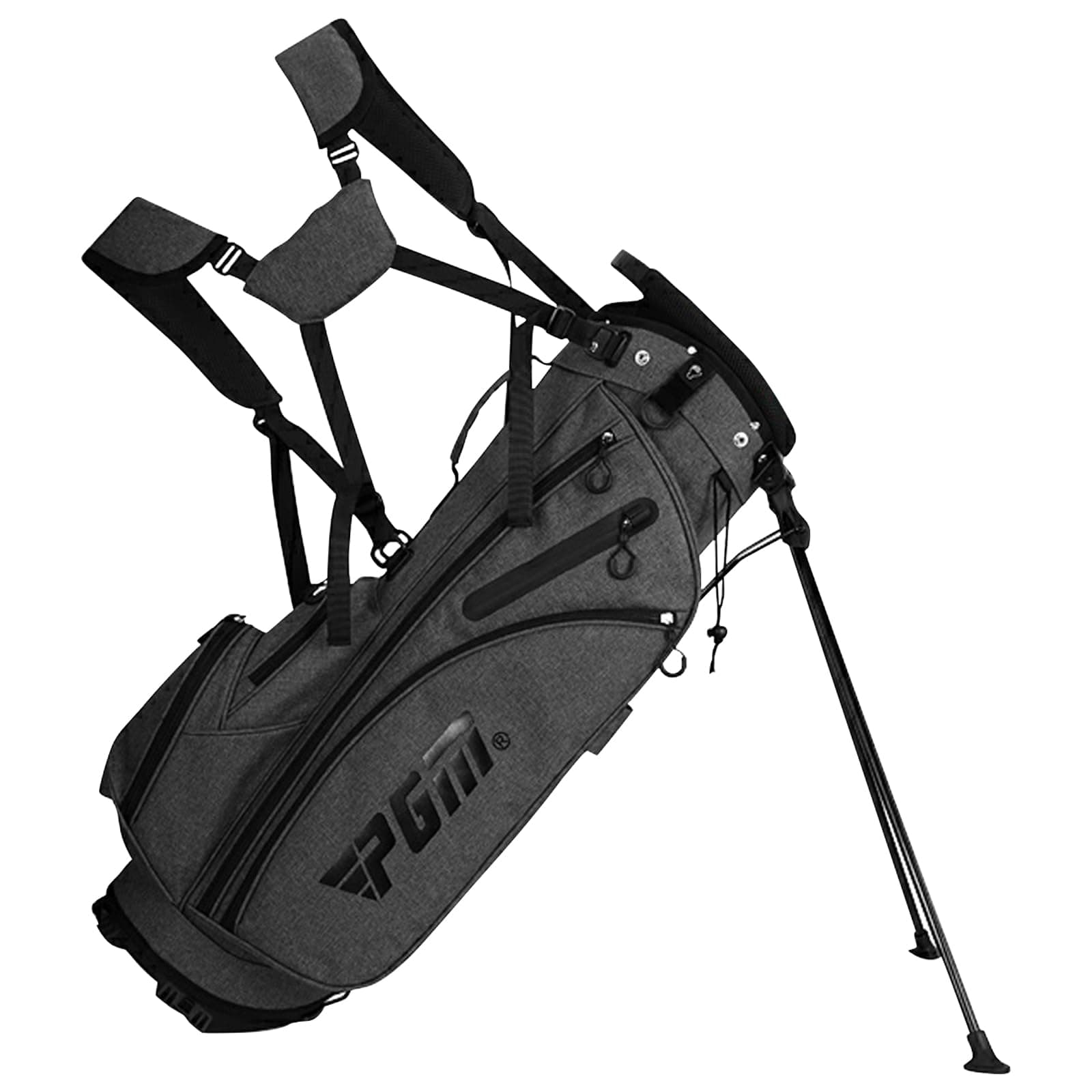 PGMGolf Stand Bag – Lightweight & Durable Grey Golf Bag with Insulated Thermal Compartment, Sturdy Base, Convenient Club Storage, and Magic Glove Holder – Perfect for Travel & Course Use