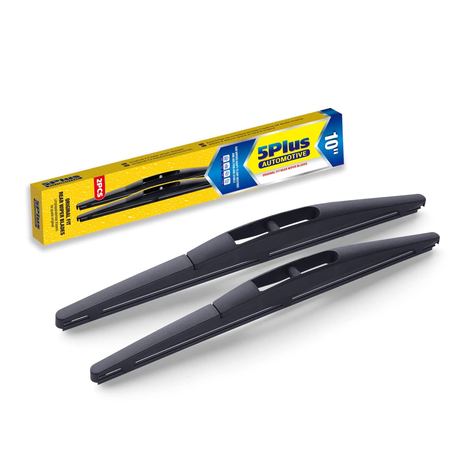 5 PLUS Rear Wiper Blade 10 inch(10-B Pack of 2), Replacement for Honda HR-V 2022-2016 /Mitsubishi Outlander Sport 22-11 Eclipse Cross 22-18 /Infiniti QX56 QX80 22-11 /Leaf 17-11 Back Windshield +More