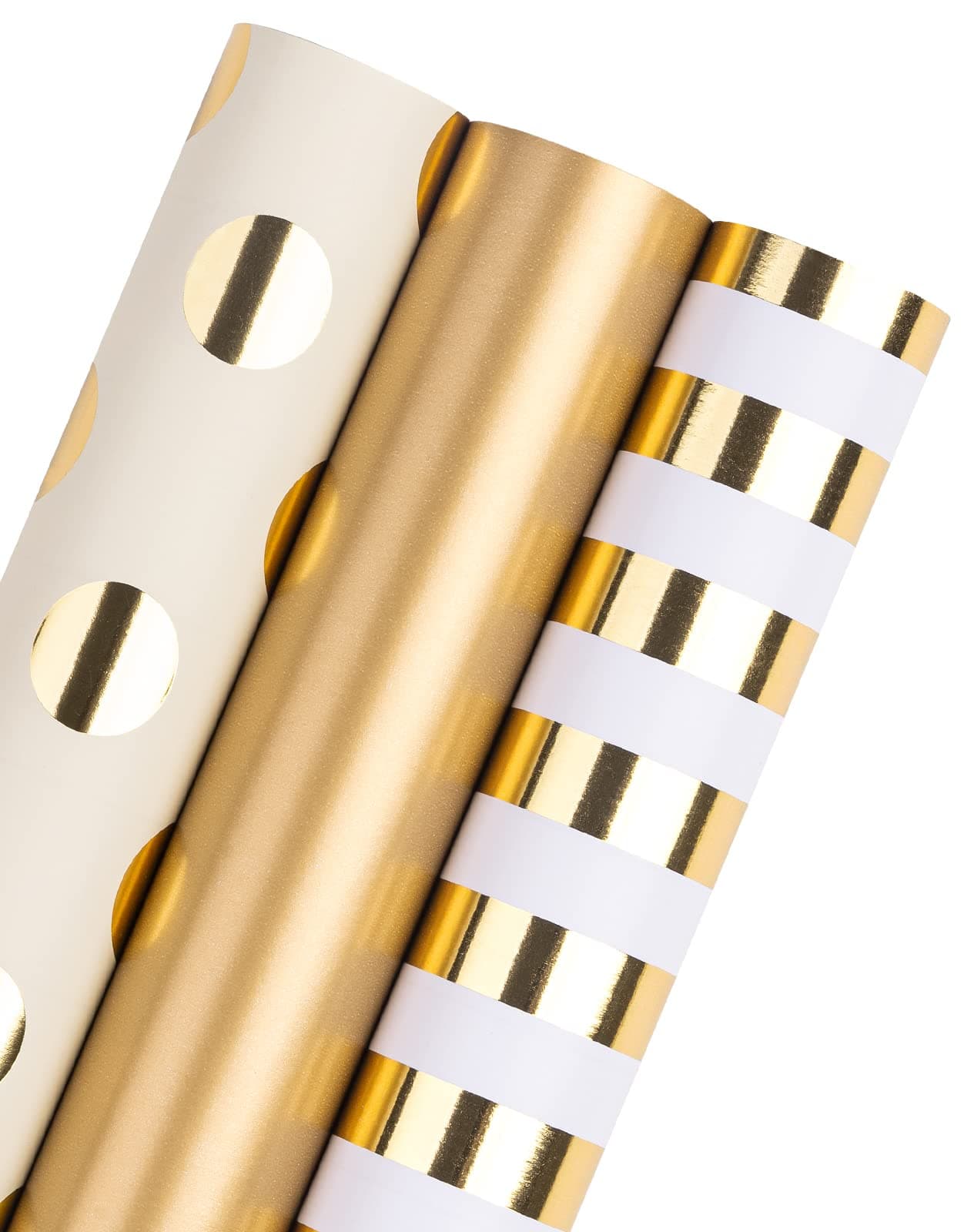 WRAPAHOLIC Gold Print Wrapping Paper Roll