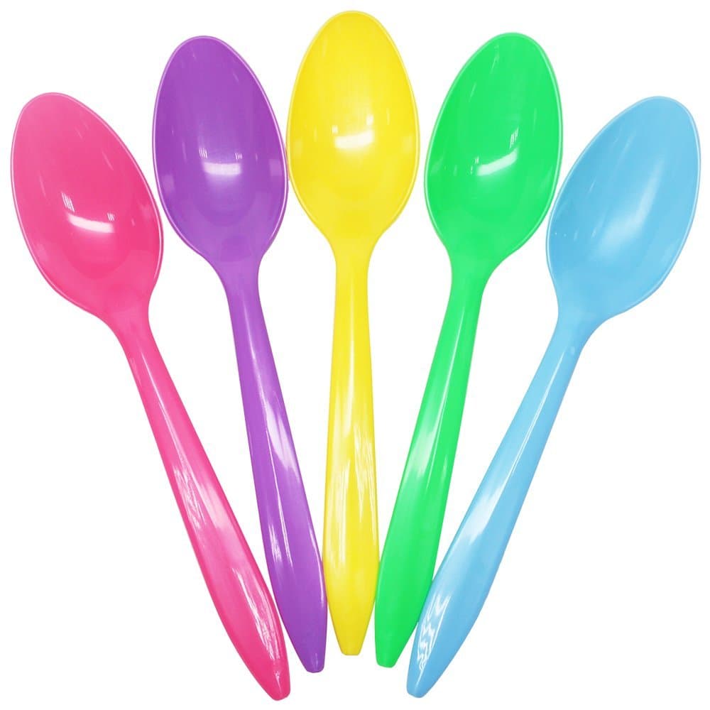 Medium Weight Colored Frozen Yogurt Spoons - 100 Ct (Mixed)