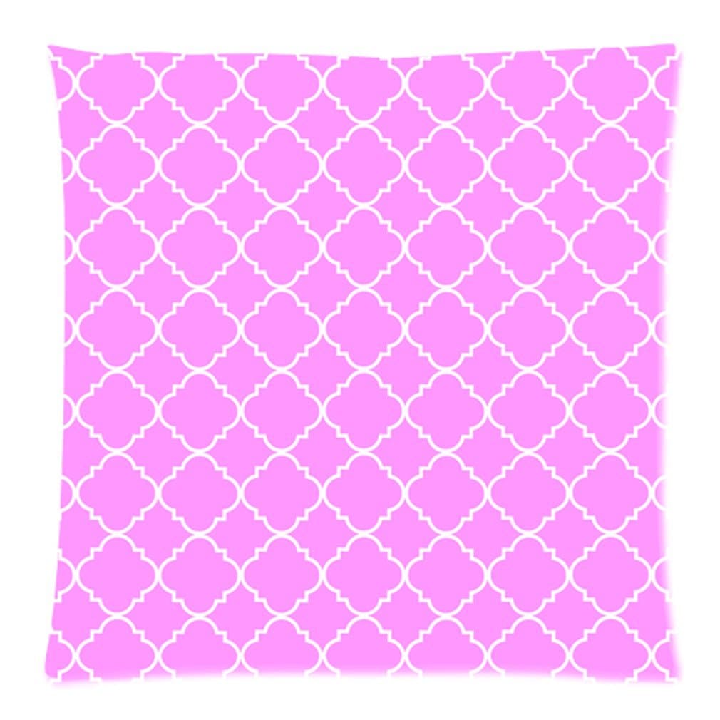 Cool Quatrefoil Simple Pink And White Classic Reticular Custom Zippered Pillow Case 20"x20"(Two sides)