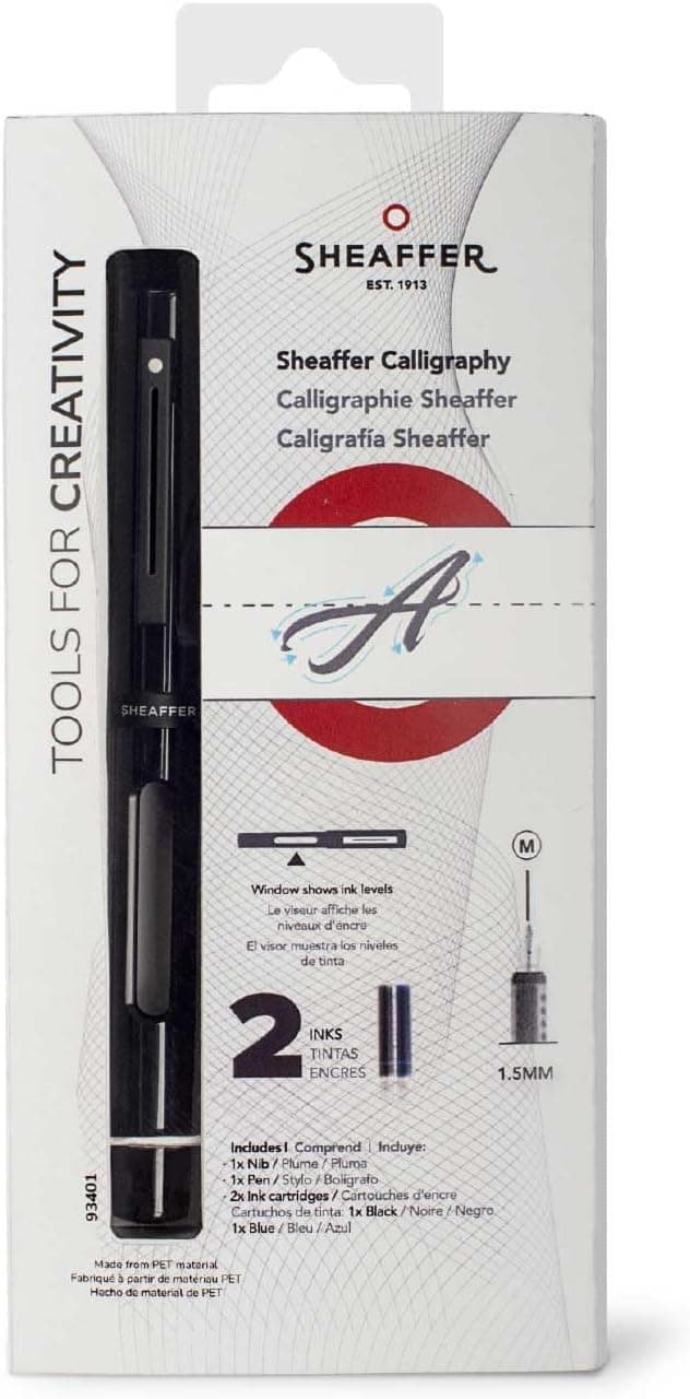 Black Calligraphy Pen with Medium Nib and Black Trim