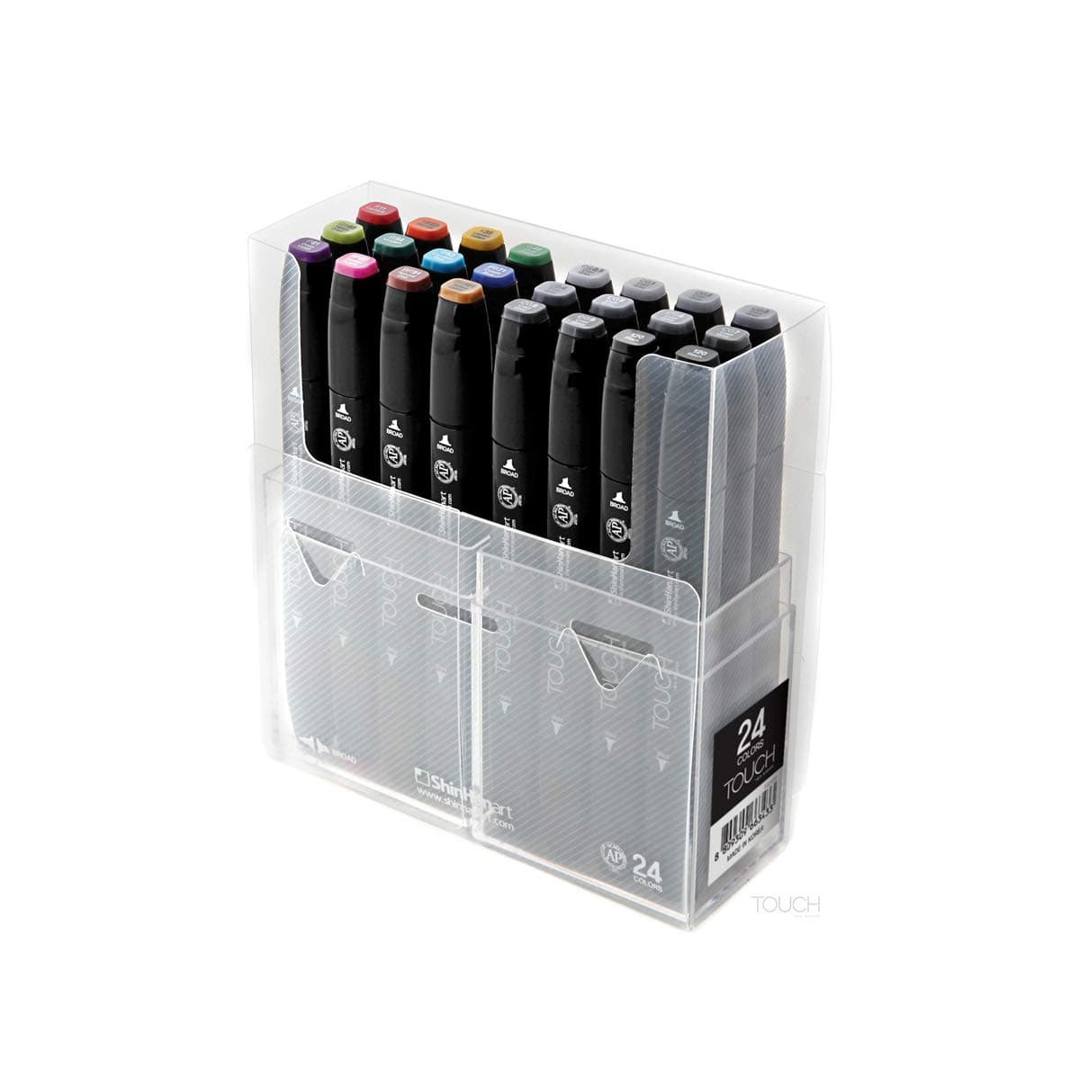 ShinHan Art Touch Twin Tip Marker Set, Fine and Broad Nib Markers, 24 Colors (1102400)